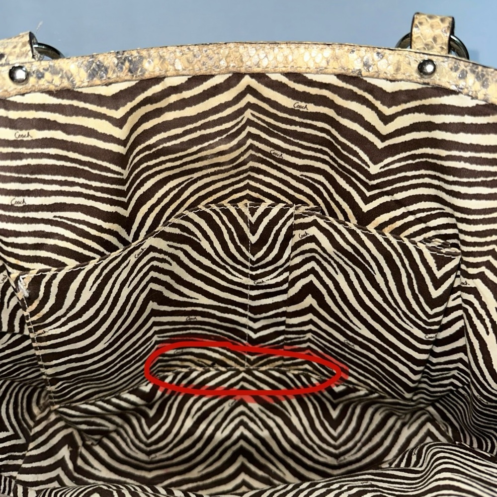 Coach Straw Python Hamptons Tote - Picture 11 of 12
